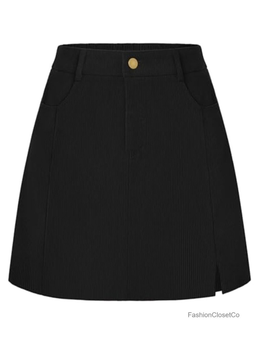 Women's Corduroy A-Line Mini Skirt High Elastic Waist Fall Winter
